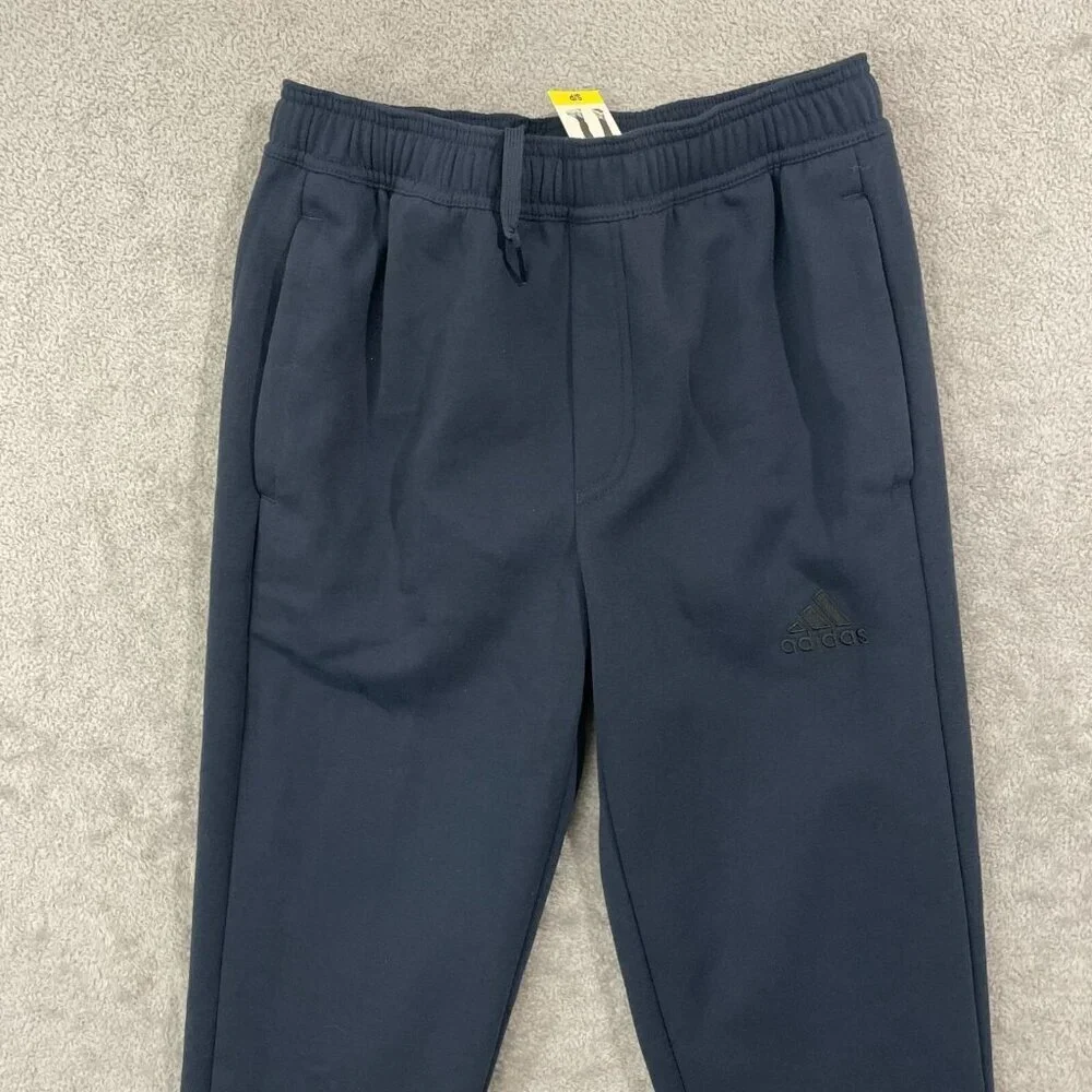 NEW Adidas Mens S Navy Blue Jogger Pants Polyester Athletic
